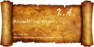 Kozmáry Alex névjegykártya
